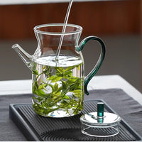 Borosilicate Glass Teapot with Infuser for Loose Leaf and Blooming Tea, Small Household Kettle
