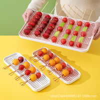 Reusable Skewer Display Tray with Drainer for Candied Hawthorn and Snacks