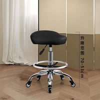 Adjustable Swivel Kitchen Stool with Backrest and Footrest for Cooking and Salon Use