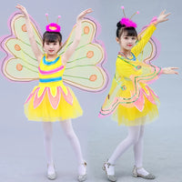 Girls' Butterfly Costume Dress for Stage Performance and Dance