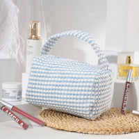 Pineapple Pattern Flannel Cosmetic Bag Large Capacity Travel Portable Wash Bag