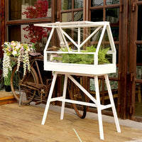 Wooden Glass Terrarium Greenhouse for Balcony Plants