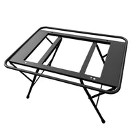 Portable IGT Tactical Camping Table with Wind Deflector, Ultralight Aluminum Alloy/Carbon Steel Picnic Table