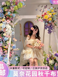 Monet Garden Artificial Flower Waterfall Arch for Wedding & Event Decor