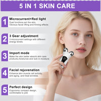 Microcurrent V-Face Roller Massager for Facial Lifting and Skin Rejuvenation