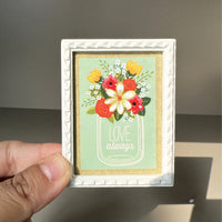 Dollhouse Miniature Modern Art Painting with Wooden Frame