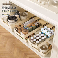Pull-Out Spice Rack Organizer for Kitchen Cabinets, 3-Tier Drawer Style, No Installation Required