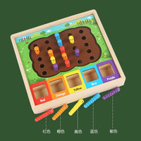 Montessori Color Sorting Fine Motor Skill Toy with Caterpillar Clip for Toddlers