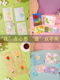 3D Pop-Up Bouquet Greeting Card for Thanksgiving, Mother's Day, Teachers, Birthdays - DIY Handmade Finished Product, Handwritten Small Card