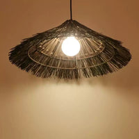 Retro Straw Hat Chandelier for Restaurants and Commercial Spaces