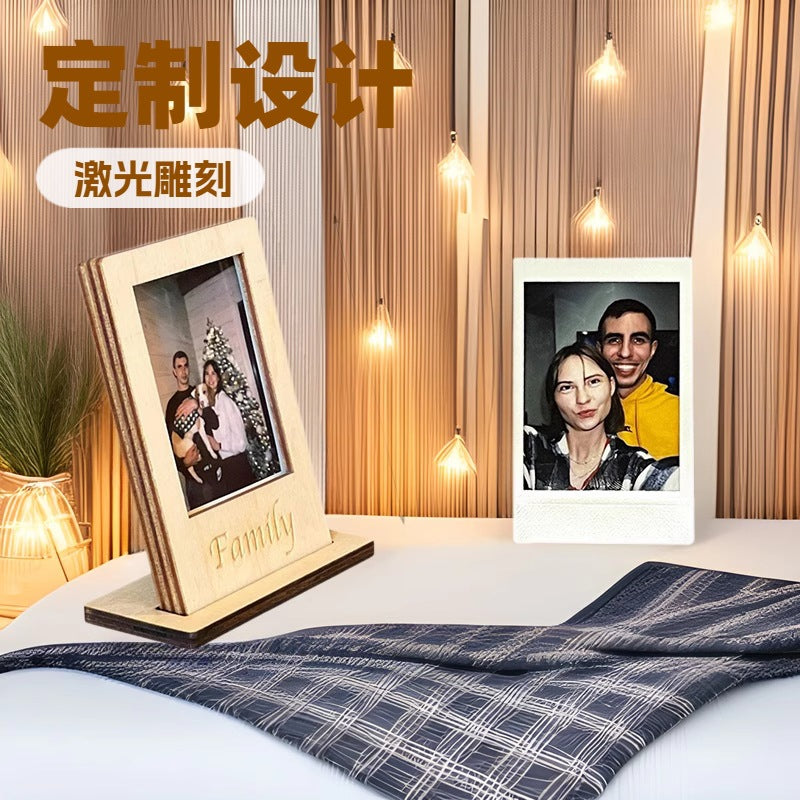 Mini Wooden Laser Engraved Photo Frame for Desktop Display