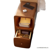 Narrow Bedside Table with Drawer, Small Slim Nightstand for Bedroom, Solid Wood
