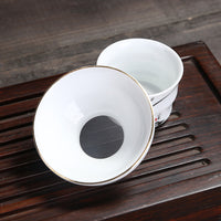 Ceramic Tea Strainer with Glazed Finish for Kung Fu Tea Sets