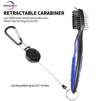 Portable Golf Club Double-Sided Cleaning Brush with Bristles - Golf Accessories