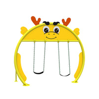 Kids Outdoor Swing Set with Slide and Hammock Chair for Backyard Playground
