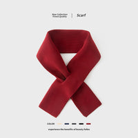 Men's Winter Knitted Cross Scarf Warm Solid Color Neck Warmer
