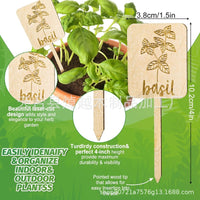 24-Piece Wooden Plant Markers for Potted Plants, Garden Labels with Engraved Letters
