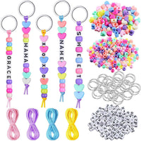 Fashion Woven Acrylic Letter Bead Bag Charm Keychain Phone Chain Accessory Set
