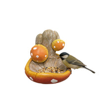 Resin Mushroom Bird Feeder Outdoor Garden Hanging Ornament