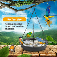 Hanging Bird Bath & Feeder for Garden & Outdoor Use, Iron Art Design