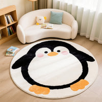 Kids' Faux Cashmere Round Rug for Living Room Bedroom and Play Area, Non-Slip Plush Floor Mat