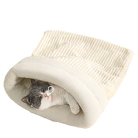 Winter Warm Cat Sleeping Bag Pet Bed Enclosed Cozy Kitten Puppy Cave
