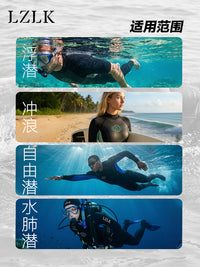 Women's 2mm Long Sleeve Shorty Wetsuit for Diving Surfing Snorkeling
