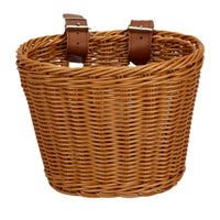 Hand-Woven Wicker Basket for Kids' Scooters and Balance Bikes, Rattan Bicycle Front Basket