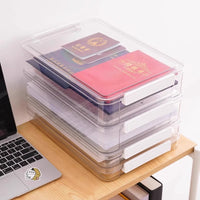 A4 Transparent Document Storage Box for Important Files, Household Certificates, and Test Papers