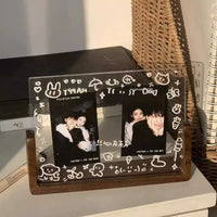 DIY Acrylic Photo Frame with Wooden Base for Instant Prints & Desk Display