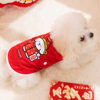 Pet Dog Cat Chinese New Year Tang Suit Vest Cotton Coat for Small to Medium Breeds