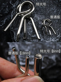 Extra Large Nine-Link Puzzle Ring Set Metal Brain Teaser Toy for Adults and Students