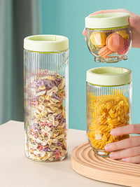 Stackable Cat Paw Glass Storage Jars with Lids, Food-Grade Airtight Containers for Dry Goods