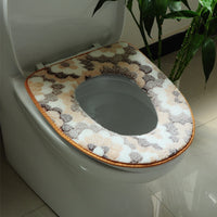 Toilet Seat Cover Cushion, Thickened Plush, Reusable, Washable, Adhesive, for All Seasons