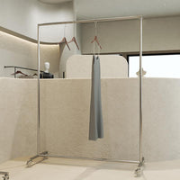 Stainless Steel Garment Rack with Wheels or Foot Pads for Retail Display
