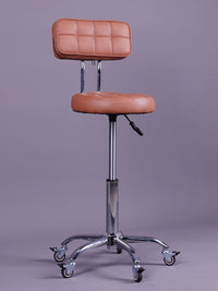 Adjustable Swivel Salon Stool with Wheels, Backrest, and Large Five-Claw Base for Hairdressers and Beauticians