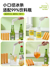 MOVMA Silicone Ice Cube Tray for Long Ice Sticks, Food-Grade DIY Ice Bar Mold for Refrigerator