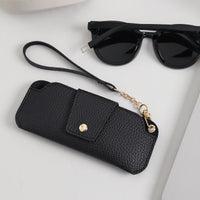 Creative Neck-Mounted Glasses Pouch Portable Leather Sunglasses Case