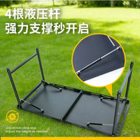 Large Portable Outdoor Folding Camping Table with Carbon Steel Frame, Lightweight & Multifunctional for Picnic & Tactical Use
