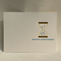 Folding Birthday Card with Countdown Hourglass, Romantic Blessing Gift for Friends and Businesses