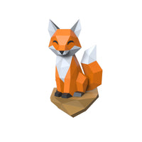 3D Papercraft Rock Fox Wall Decor DIY Kit