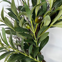 Artificial Olive Wreath with Berries for Home Decor