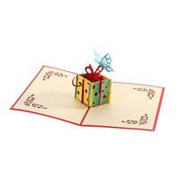 3D Pop-Up Birthday Greeting Card with Hollow Paper Carving Design