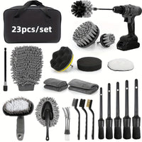 23-Piece Car Cleaning Drill Brush Kit for Polishing and Detailing