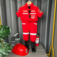 Kids' Cotton Firefighter Costume for Halloween, Role Play, and Photography