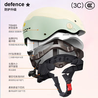 3C Certified Electric Motorcycle Helmet for Men and Women, Four Seasons Universal Safety Half Helmet with Sun Protection