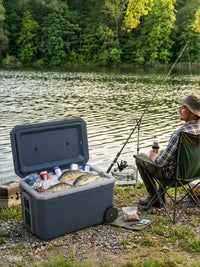 Portable PU Insulated Cooler Box with Wheels for Commercial Food Delivery, Outdoor Camping, and Picnics