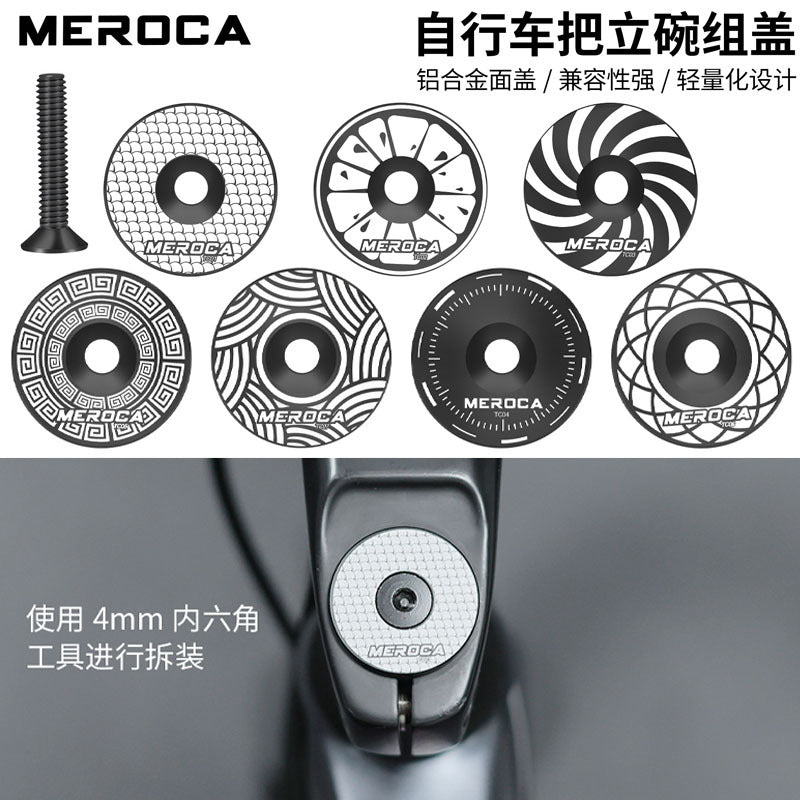 MEROCA CNC Aluminum Alloy Bicycle Headset Cap for Mountain and Road Bikes