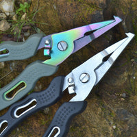Fishing Pliers, Fish Lip Gripper, Aluminum Alloy Fishing Tool Kit with Lanyard, Line Cutter, Hook Remover, Split Ring Pliers for Freshwater Saltwater