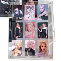 Acrylic 9-Grid Photo Frame Display Stand for 3-inch Instax Mini Photos and K-Pop Photocards